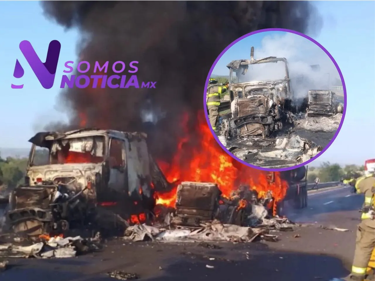 Choque e incendio colapsan la circulación en el Arco Norte