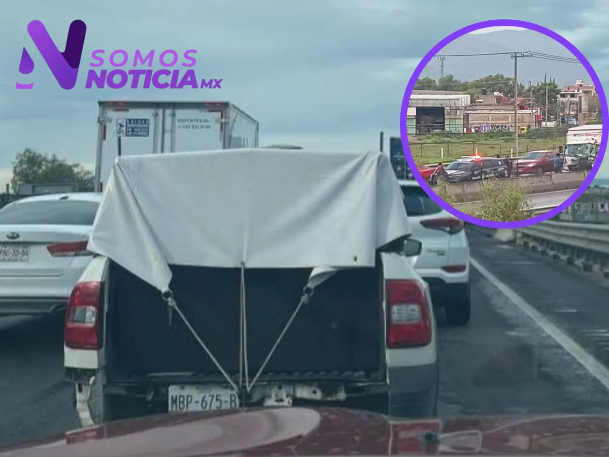 Choque de camión genera caos vial en tramo hacia el Aeropuerto Felipe Ángeles