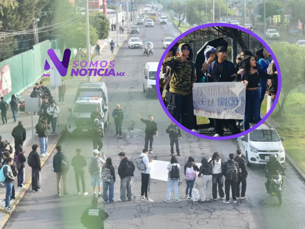 Protesta estudiantil vuelve a paralizar tramo de Avenida Central en Ecatepec