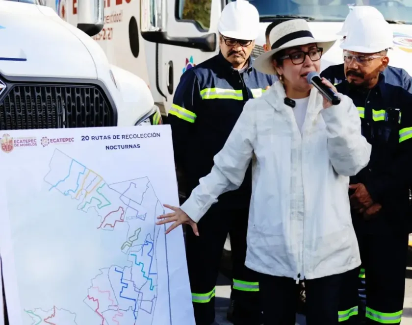 Ecatepec refuerza limpieza y seguridad con 20 rutas nocturnas de recolección de basura