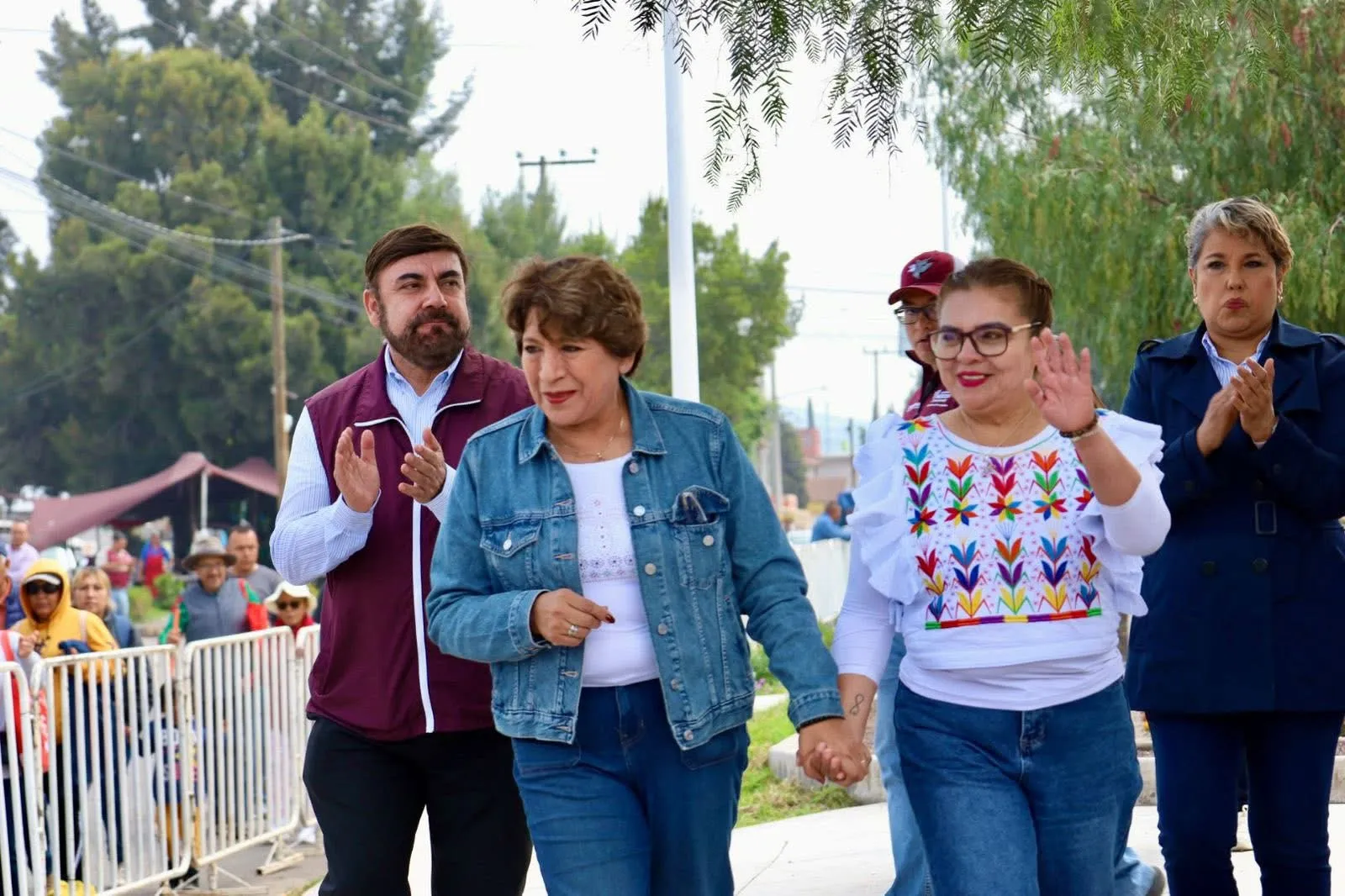 Delfina Gómez y Blanca Osorio inauguran Parque Lineal en Acolman